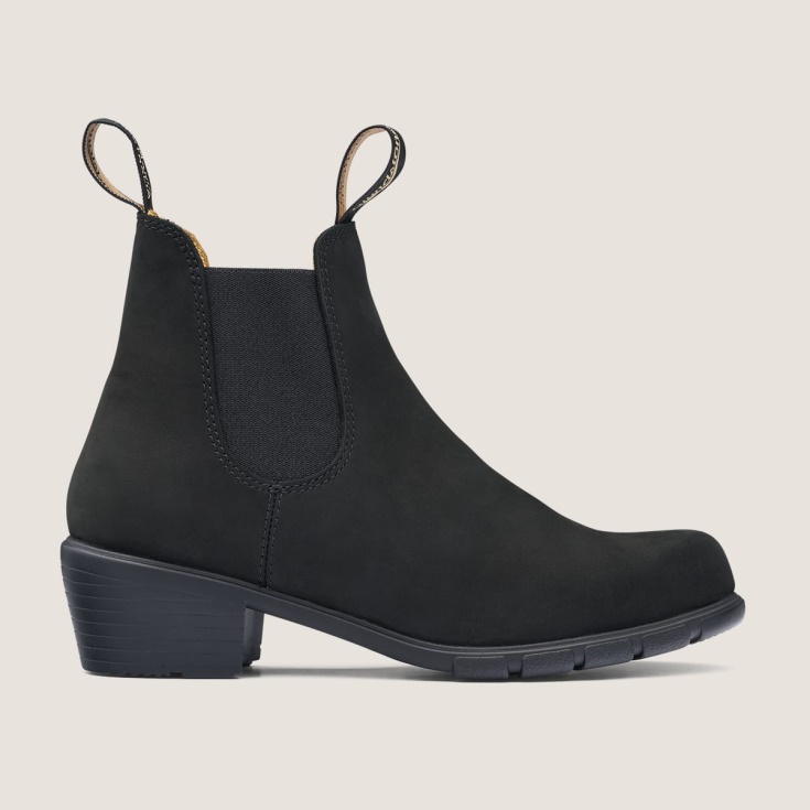 Damesserie Laarzen Met Hak Zwarte Nubuck Blundstone