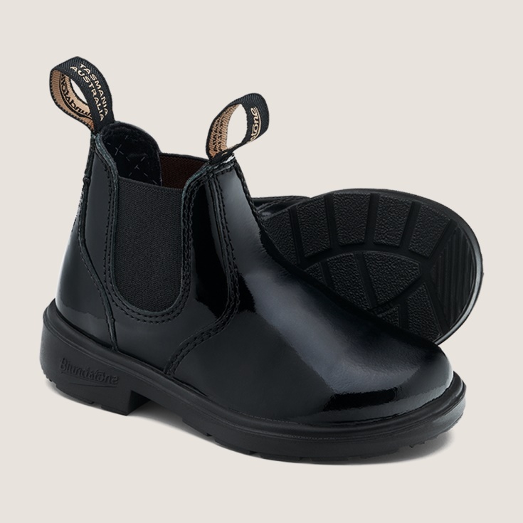 Kinderserie Chelsea Boots Patent Zwart Blundstone